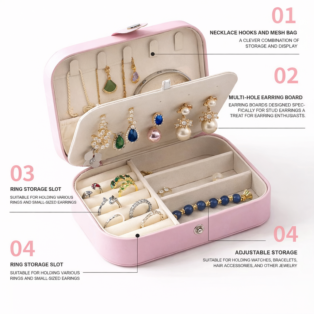 PinkVoyage™ Travel Jewelry Case