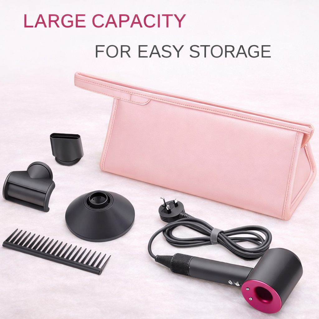 PinkVoyage™ Travel Beauty Organizer Pouch – Large Capacity Cosmetic & Hair Tool Case